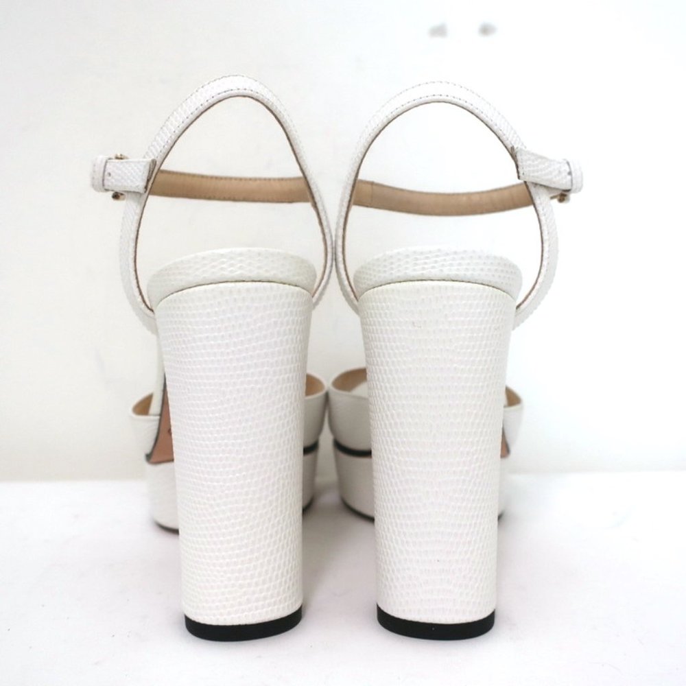 JIMMY CHOO PEACHY PLATFORM SANDALS LIZARD-EMBOSSE - Picture 8 of 11